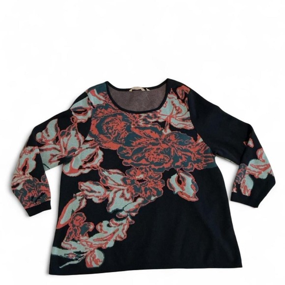 Soft Surroundings Sweaters - Soft Surroundings Floral Knit Sweater Womens 2X Multicolor Excellent Intarsia